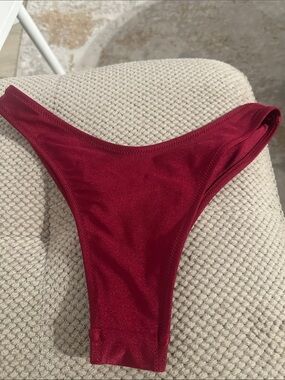 Women’s High-Cut Swim Bottom — Burgundy